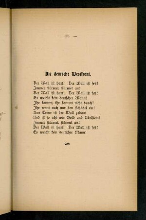 37, Die deutsche Westfront