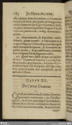 Caput XL. De Coena Domini