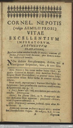 Argumentum Praefationis