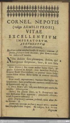 Argumentum Praefationis