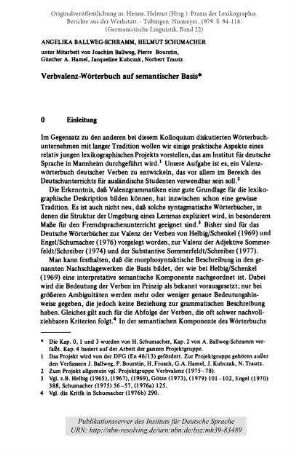 Verbvalenz-Wörterbuch auf semantischer Basis