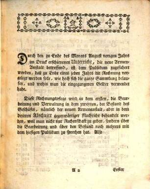 Nachricht an das Reichsstadt-Augsburgische Publikum über den gegenwärtigen Zustand der neuen Armenanstalt : für das ... Jahr. 1782 = 1. Jahr
