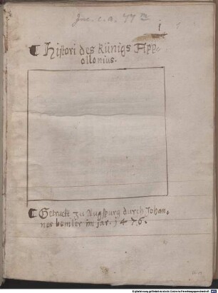 Jn disem buch werden beschriben gar nuezliche lere vnd vnderweisung : Darinnen ain junger mensch underricht wirt wie er sich in erberkeit vnd guten sytten gegen got vnd dem menschen halten soll, [2]. Apollonius