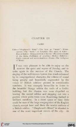 Chapter III: Cairo