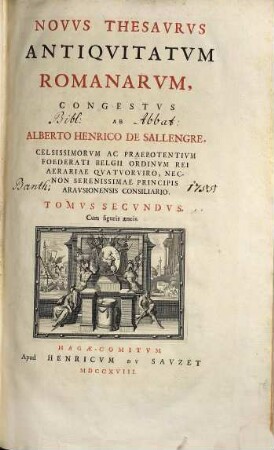 Novvs Thesavrvs Antiqvitatvm Romanarvm : cum figuris aeneis, 2
