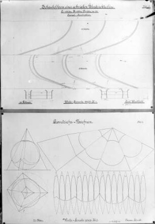 Schaufelform einer achsialen (axial) Überdruckturbine; Geometrisches Zeichnen