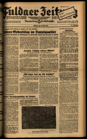 Ausgabe vom Montag, den 21. April 1941.
