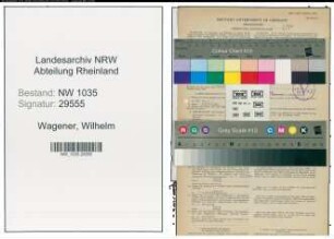 Entnazifizierung Wilhelm Wagener , geb. 14.03.1897 (Bergingenieur)