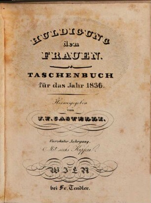 Huldigung den Frauen : ein Taschenbuch, 14. 1836