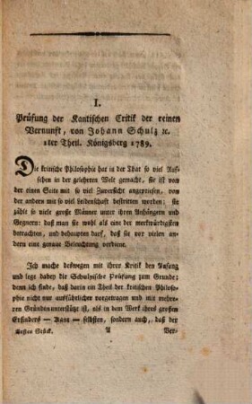 Journal für Wahrheit. 1. 1793