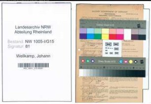 Entnazifizierung Johann Wellkamp , geb. 01.02.1922 (Schlosser)