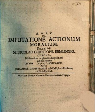 De imputatione actionum moralium