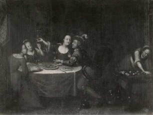 Der verlorene Sohn verschwendet Hab und Gut : Gleichnis vom verlorenen Sohn. Der verlorene Sohn verschwendet Hab und Gut. Gemälde (1751/1800)