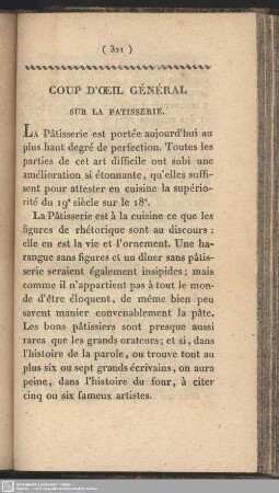 Coup d'œil général
