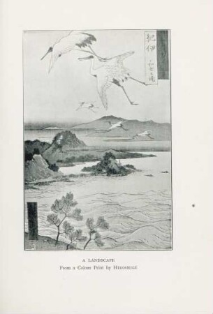 A landscape. From a colour print by Hiroshigé