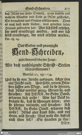 Das Sieben und zwantzigste Send-Schreiben