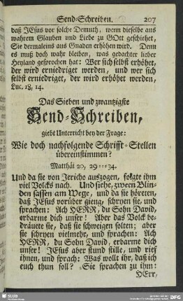 Das Sieben und zwantzigste Send-Schreiben