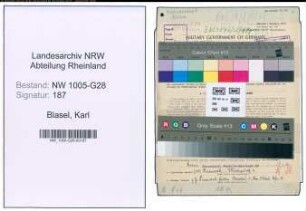 Entnazifizierung Karl Blasel , geb. 03.06.1887 (Postbeamter)
