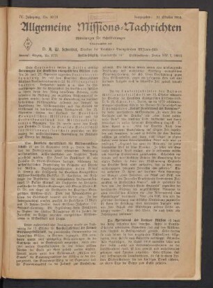 No. 10/11. 31 Oktober 1918