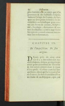 Chapitre IX. De l'Inquisition. De son origine.