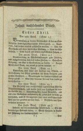 Inhalt nachstehender Briefe