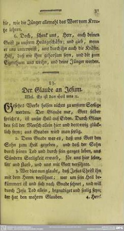 23. Der Glaube an Jesum