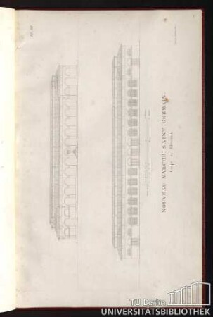 PL. III. Nouveau Marché Saint Germain. Coupe et Elévation.