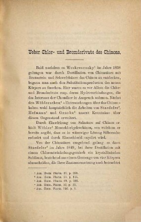Ueber Chlor- und Bromderivate des Chinons : Göttinger Inaugural-Dissertation
