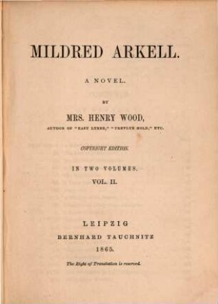 Mildread Arkell : a novel ; in two volumes, 2