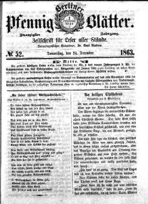 No. 52, Donnerstag, den 24. December 1863