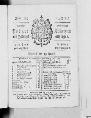 33tes Stück., Ausgabe vom 19. August 1795