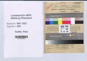 Entnazifizierung Paul Sadler , geb. 26.08.1900 (Betriebsleiter)