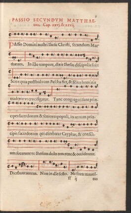 Passio Secundum Matthaeum. Cap. xxvi. & xxvii.