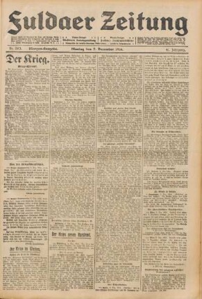 Ausgabe vom Montag, den 07. Dezember 1914.