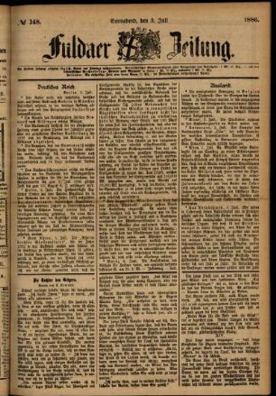 Ausgabe vom Samstag, den 03. Juli 1886.