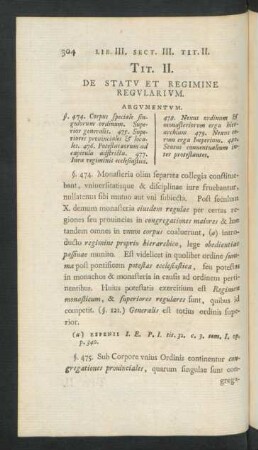 Tit. II. De Statu Et Regimine Regularium