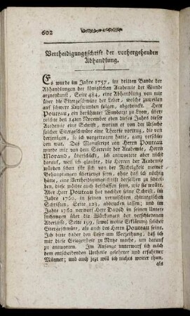 Vertheidigungsschrift der vorhergehenden Abhandlung.