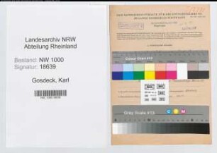 Entnazifizierung Karl Gosdeck, geb. 05.08.1905 (Kraftfahrer)