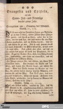 Evangelia und Episteln