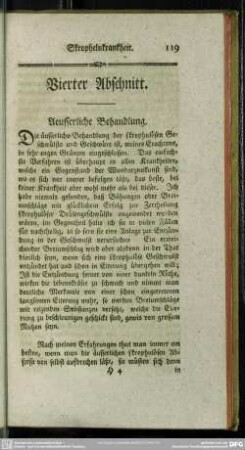 Vierter Abschnitt. Aeusserliche Behandlung