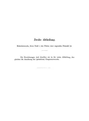 Zweite Abtheilung. Einheitswurzeln, deren Grad n eine Potenz einer ungeraden Primzahl ist.