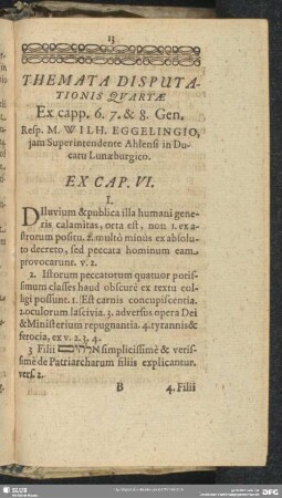Themata Disputationis Quartae Ex capp.6.7.& 8.Gen.