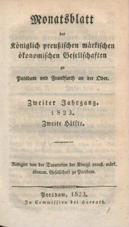 Zweiter Jahrgang. 1823. Zweite Hälfte.