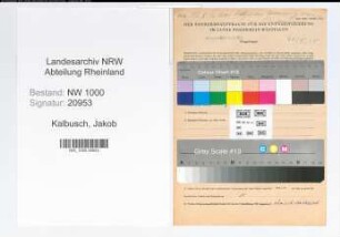 Entnazifizierung Jakob Kalbusch, geb. 28.05.1902 (Studienrat)
