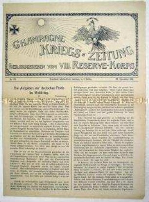 Kriegszeitung des VIII. Reserve-Korps von der Westfront