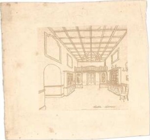 Hildebrand, Adolf von; München; Preußische Gesandtschaft und Schackgalerie, Neubau - Halle, Südende (Perspektive)