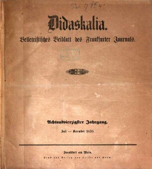 Didaskalia. 1870,7/12 = Jg. 48