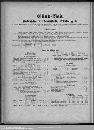 Anzeigen : Güntz-Bad, Städtische Badeanstalt, Elbberg 3.