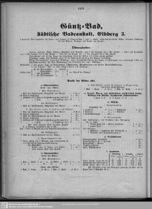 Anzeigen : Güntz-Bad, Städtische Badeanstalt, Elbberg 3.