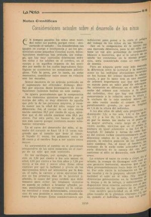 Notas científicas : Consideraciones actuales sobre el desarrollo de los niños
